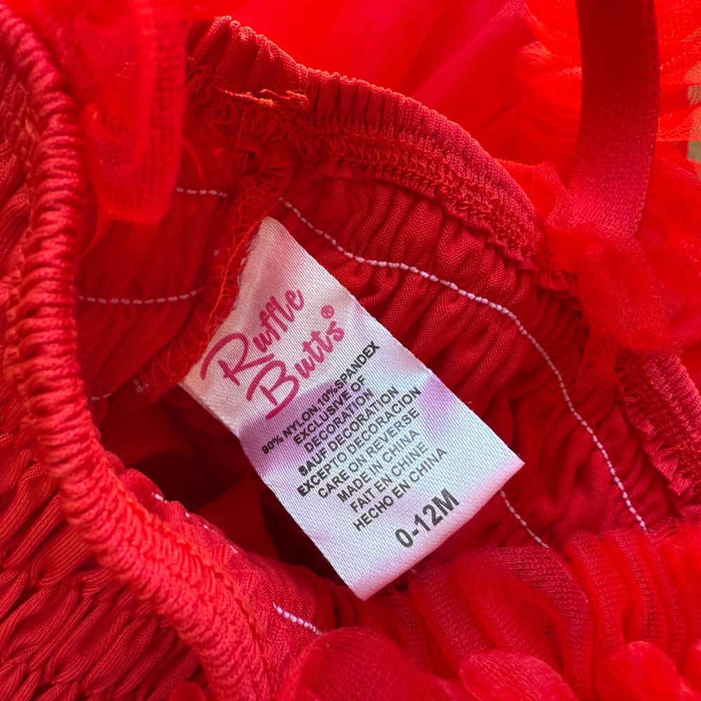 Ruffle Butts Red Tulle Baby Dress - Size 0-12 months - Picture 14 of 15